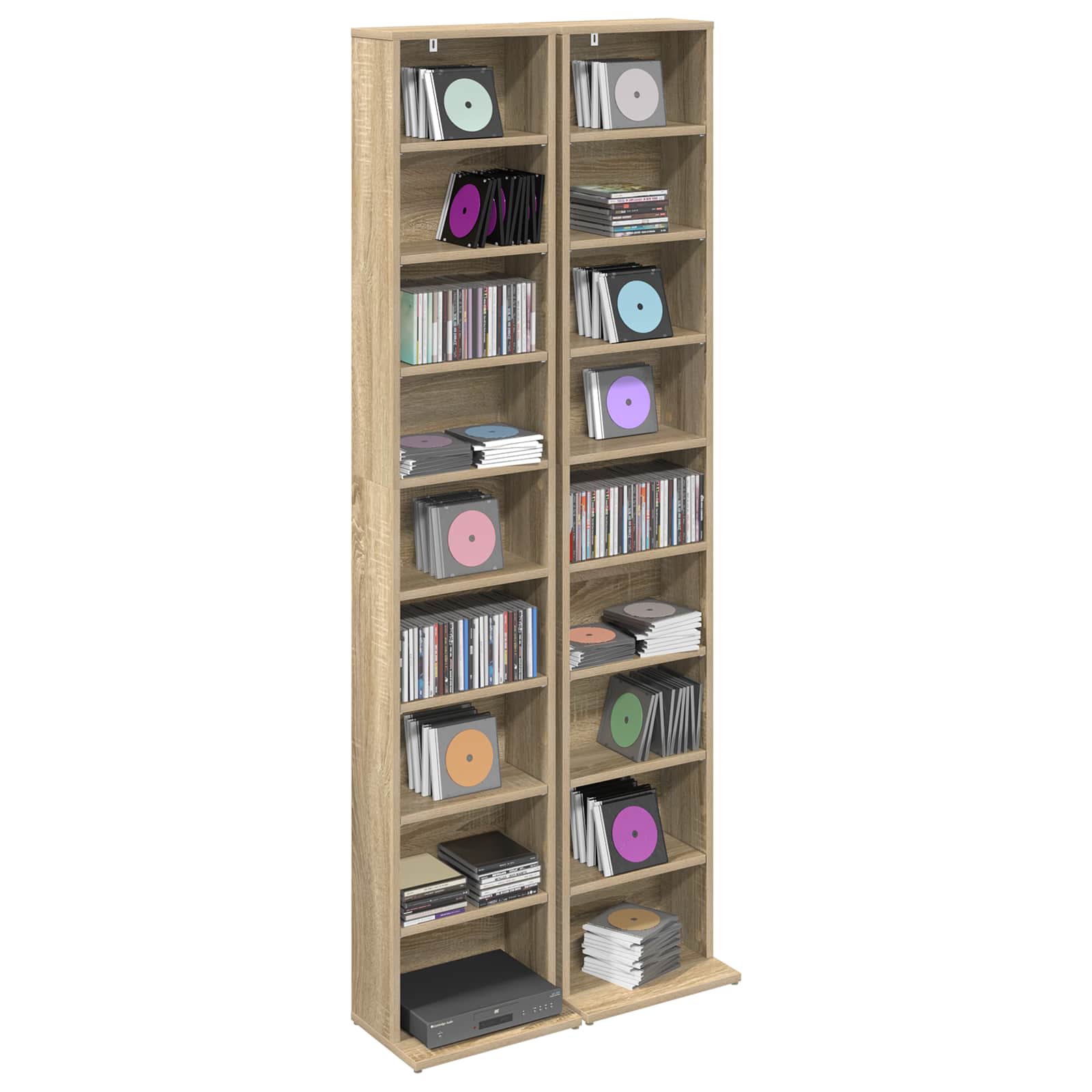 Ντουλάπα CD 2 τμχ. Sonoma Δρυς 33 x 23,5 x 175 εκ. - Pakobazaar