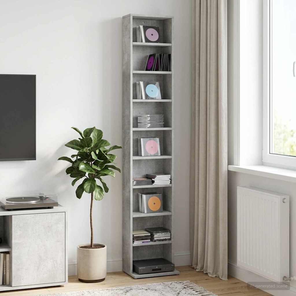 Ντουλάπα CD Γκρι Σκυροδέματος 33 x 23,5 x 175 εκ. - Pakobazaar