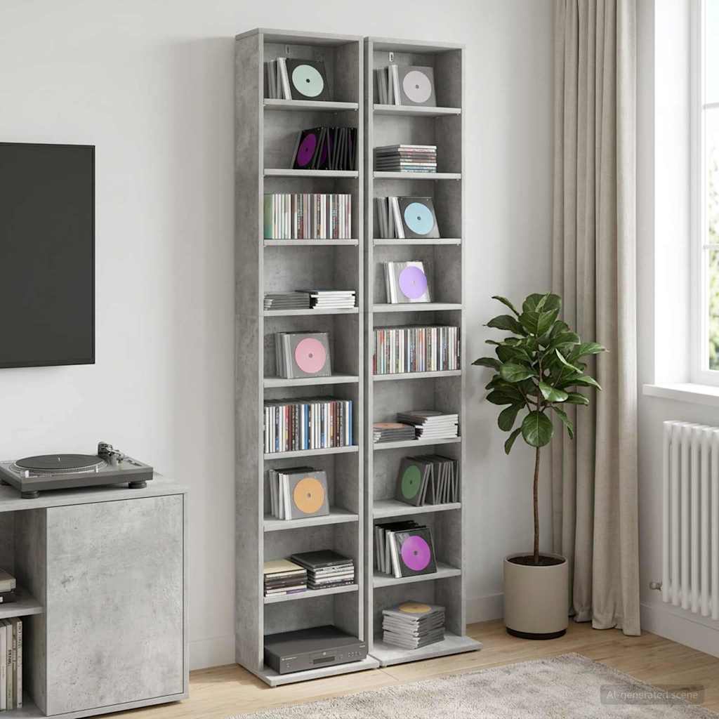 Ντουλάπα CD 2 τμχ. Γκρι Σκυροδέματος 33 x 23,5 x 175 εκ.