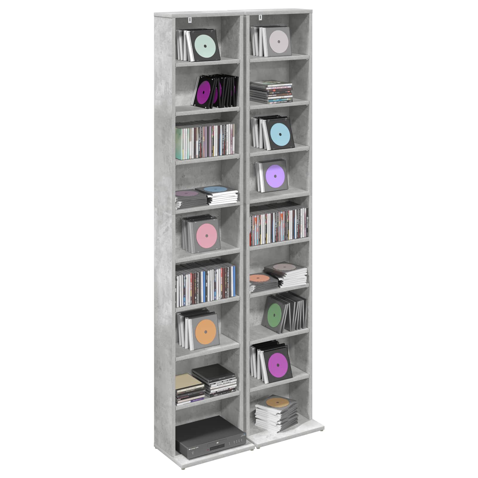 Ντουλάπα CD 2 τμχ. Γκρι Σκυροδέματος 33 x 23,5 x 175 εκ.