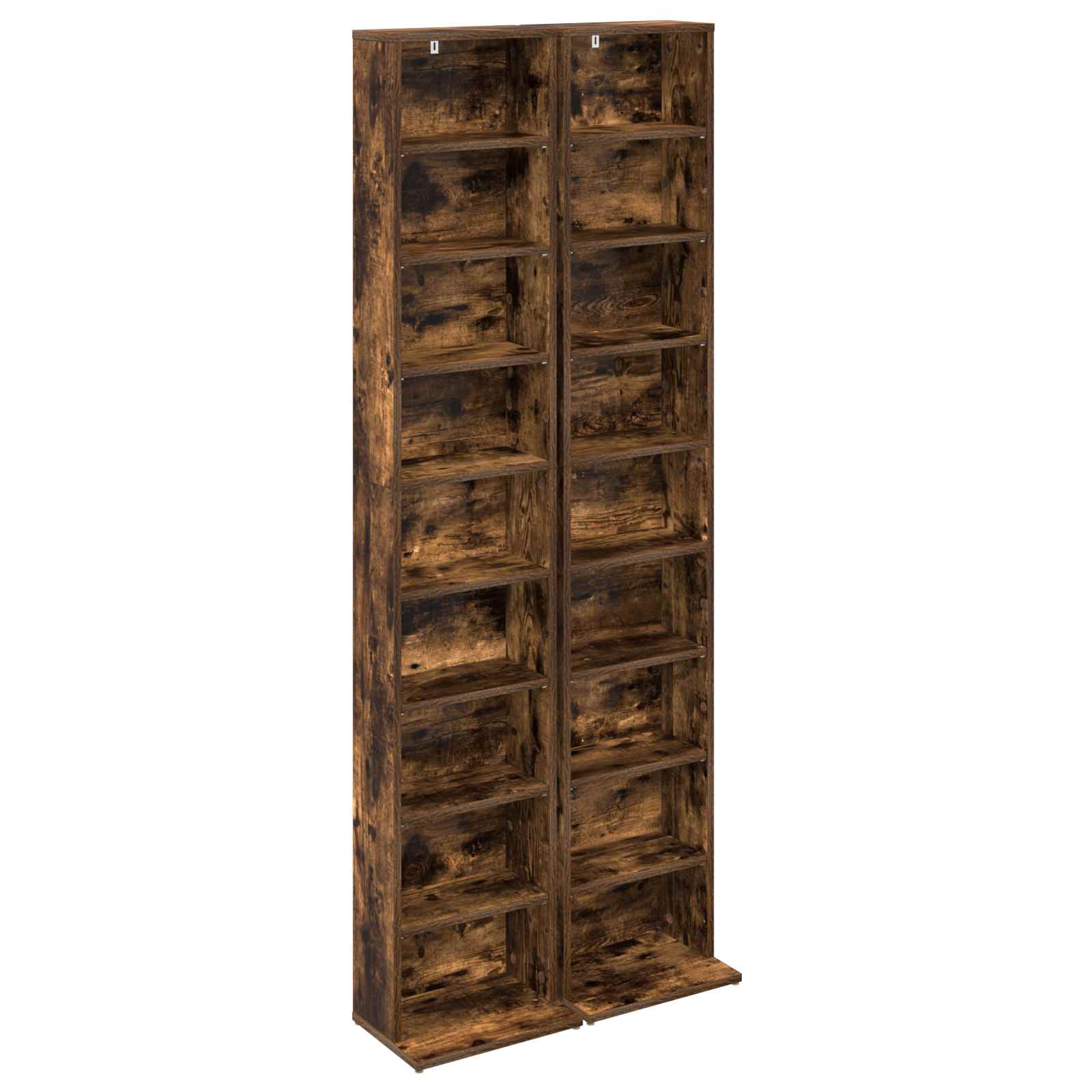 Ντουλάπα CD 2 τμχ. Καπνισμένο Ξύλο Δρυός 33 x 23,5 x 175 εκ.