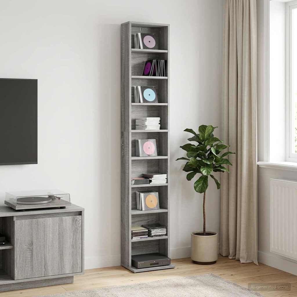 Ντουλάπα CD Γκρι Sonoma 33 x 23,5 x 175 εκ. Επεξεργασμένο Ξύλο - Pakobazaar