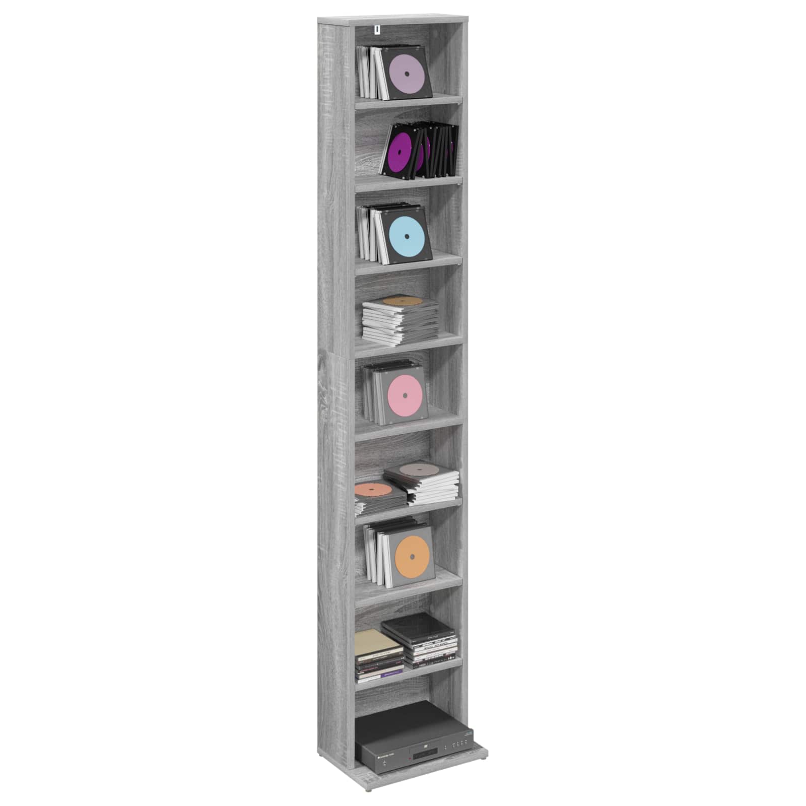 Ντουλάπα CD Γκρι Sonoma 33 x 23,5 x 175 εκ. Επεξεργασμένο Ξύλο - Pakobazaar