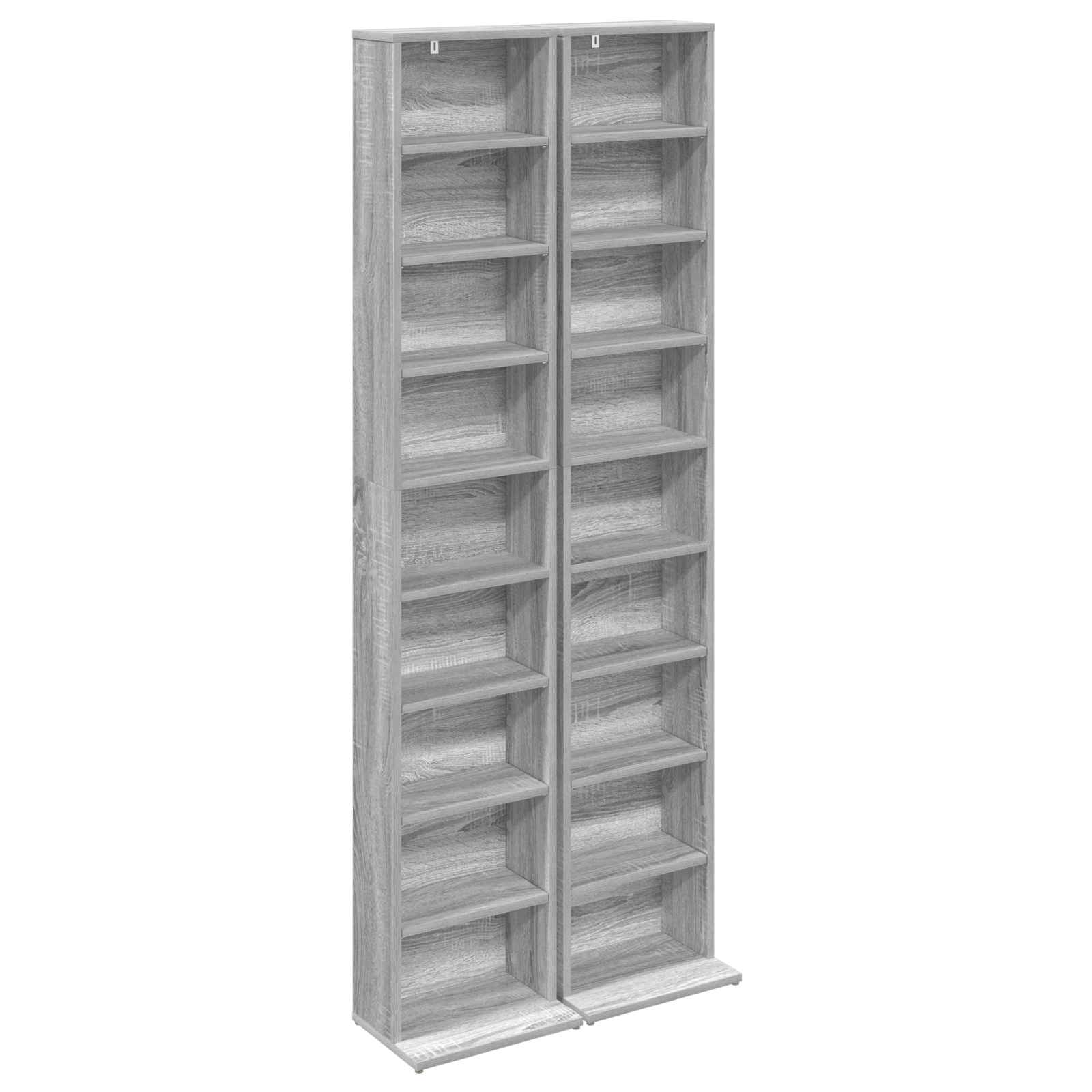 Ντουλάπα CD 2 τμχ. Γκρι Sonoma 33 x 23,5 x 175 εκ.