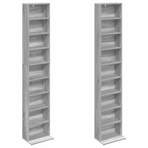 Ντουλάπα CD 2 τμχ. Γκρι Sonoma 33 x 23,5 x 175 εκ.