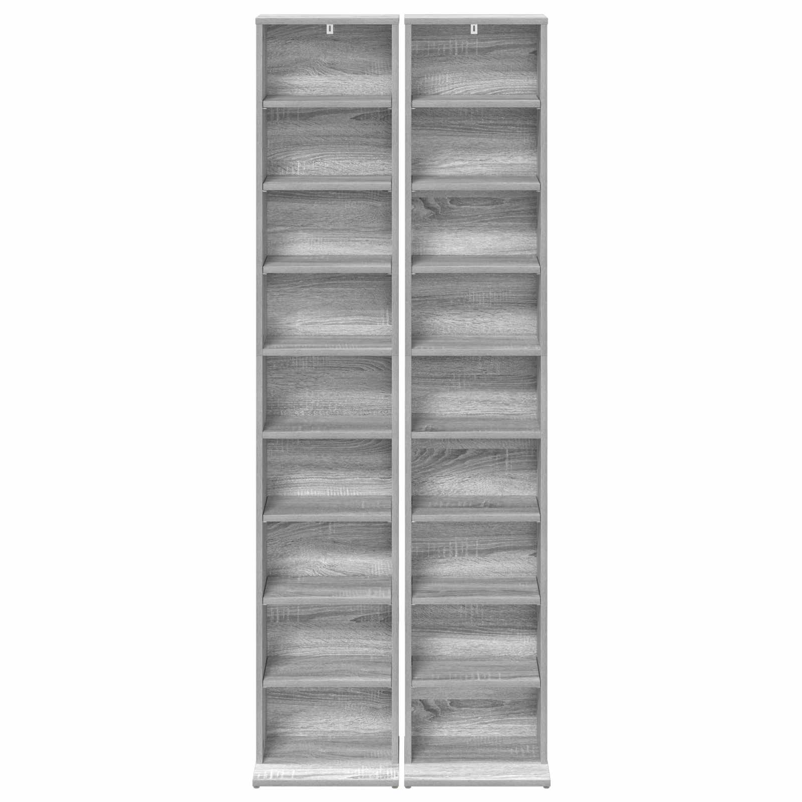 Ντουλάπα CD 2 τμχ. Γκρι Sonoma 33 x 23,5 x 175 εκ.