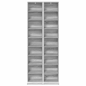 Ντουλάπα CD 2 τμχ. Γκρι Sonoma 33 x 23,5 x 175 εκ.