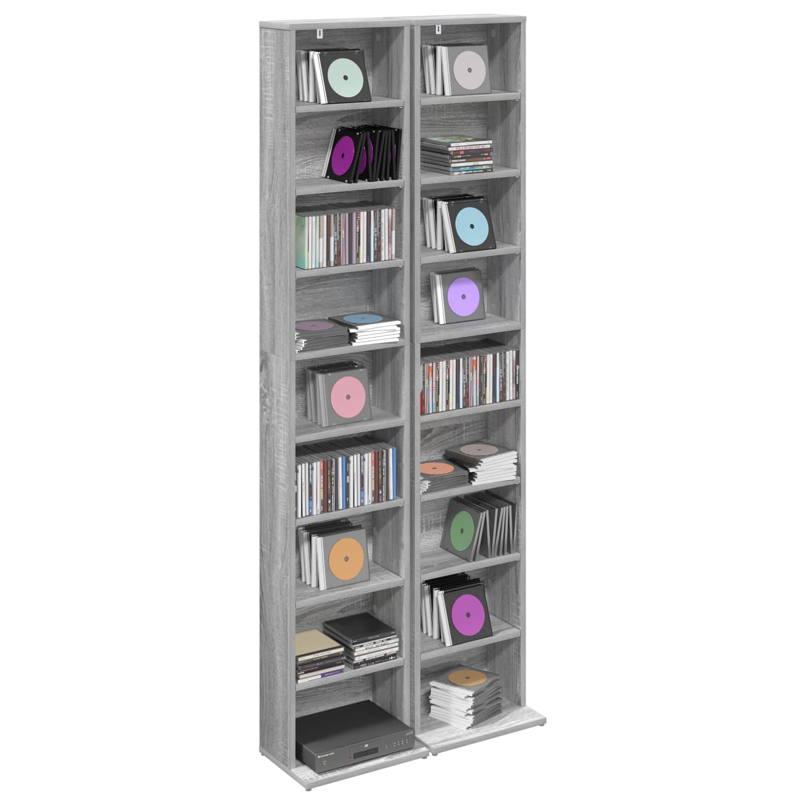 Ντουλάπα CD 2 τμχ. Γκρι Sonoma 33 x 23,5 x 175 εκ.