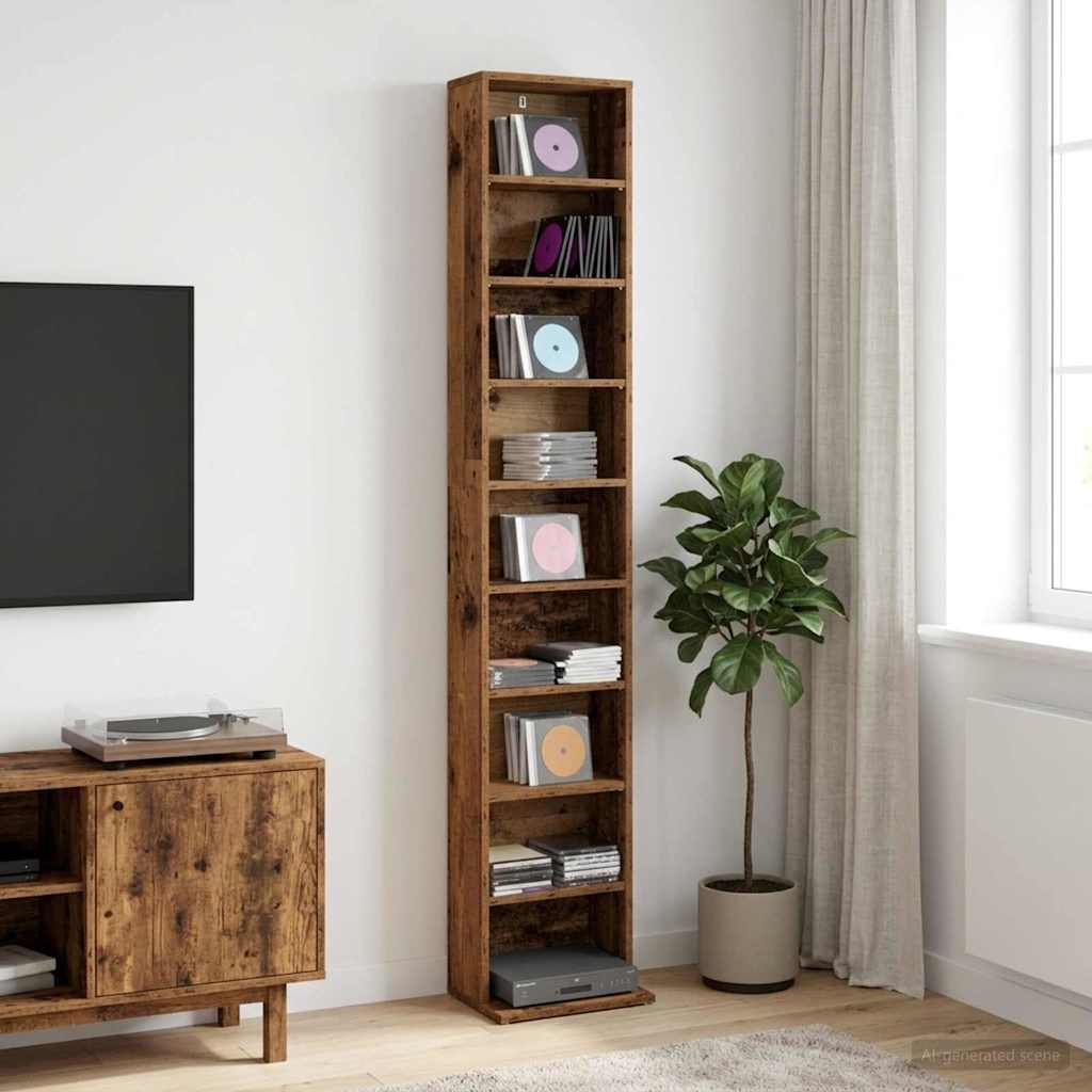 Ντουλάπα CD Παλαιωμένο ξύλο 33 x 23,5 x 175 εκ. - Pakobazaar