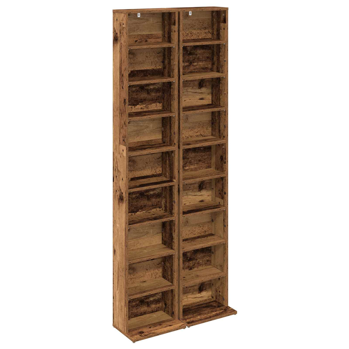Ντουλάπα CD 2 τμχ. Παλαιωμένο ξύλο 33 x 23,5 x 175 εκ. - Pakobazaar