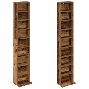 Ντουλάπα CD 2 τμχ. Παλαιωμένο ξύλο 33 x 23,5 x 175 εκ. - Pakobazaar