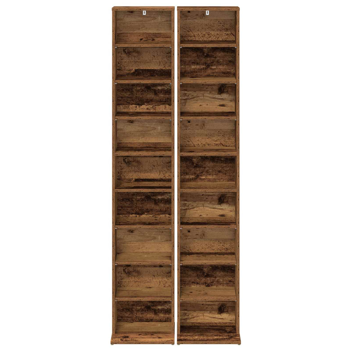 Ντουλάπα CD 2 τμχ. Παλαιωμένο ξύλο 33 x 23,5 x 175 εκ. - Pakobazaar