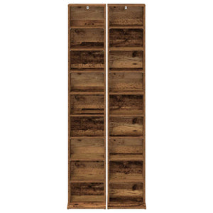 Ντουλάπα CD 2 τμχ. Παλαιωμένο ξύλο 33 x 23,5 x 175 εκ. - Pakobazaar