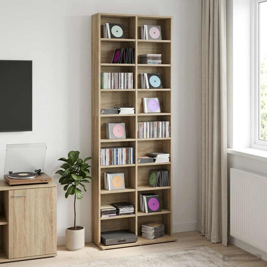 Ντουλάπα CD Sonoma Δρυς 65 x 23,5 x 175 εκ. Επεξεργασμένο Ξύλο