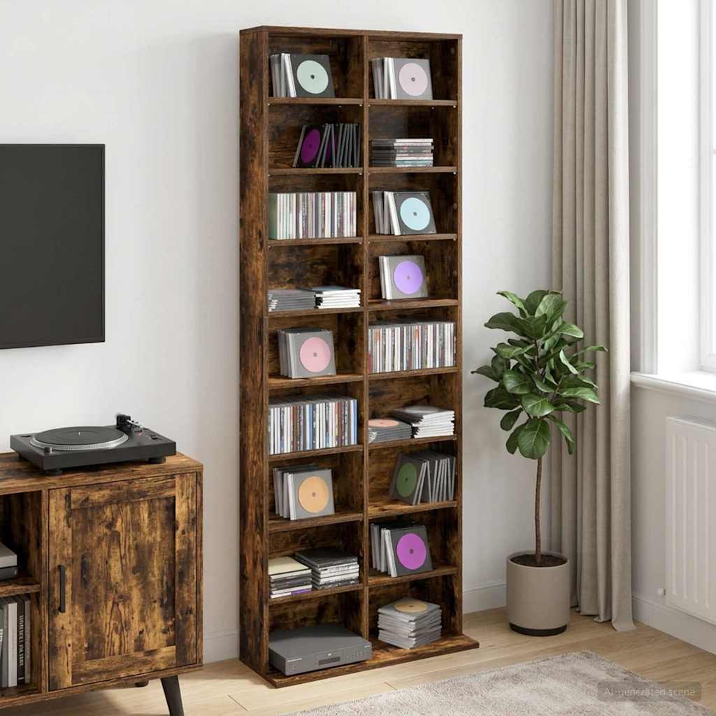 Ντουλάπα CD Καπνισμένο Ξύλο Δρυός 65 x 23,5 x 175 εκ.