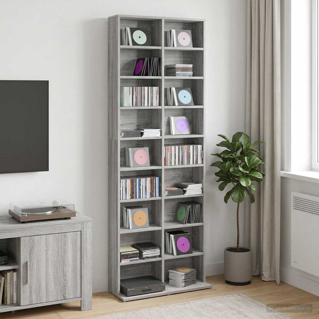 Ντουλάπα CD Γκρι Sonoma 65 x 23,5 x 175 εκ. Επεξεργασμένο Ξύλο