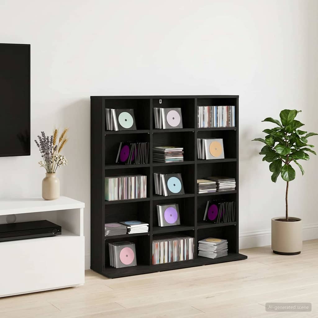 Ντουλάπα CD Μαύρη Δρυς 96 x 23,5 x 97,5 εκ. Επεξεργασμένο Ξύλο