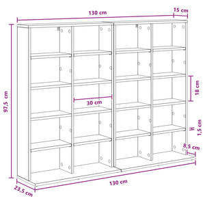 Ντουλάπα CD 2 τμχ. Λευκό 65 x 23,5 x 97,5 εκ. - Pakobazaar