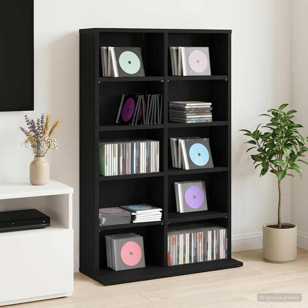 Ντουλάπα CD Μαύρη Δρυς 65 x 23,5 x 97,5 εκ. Επεξεργασμένο Ξύλο - Pakobazaar