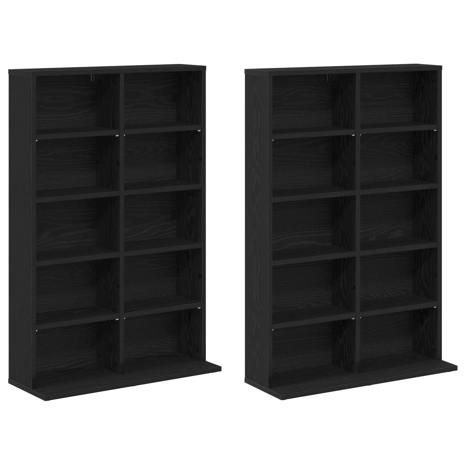 Ντουλάπα CD 2 τμχ. Μαύρη Δρυς 65 x 23,5 x 97,5 εκ. - Pakobazaar
