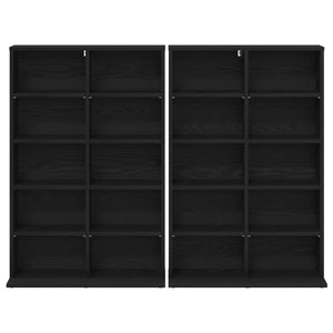 Ντουλάπα CD 2 τμχ. Μαύρη Δρυς 65 x 23,5 x 97,5 εκ. - Pakobazaar