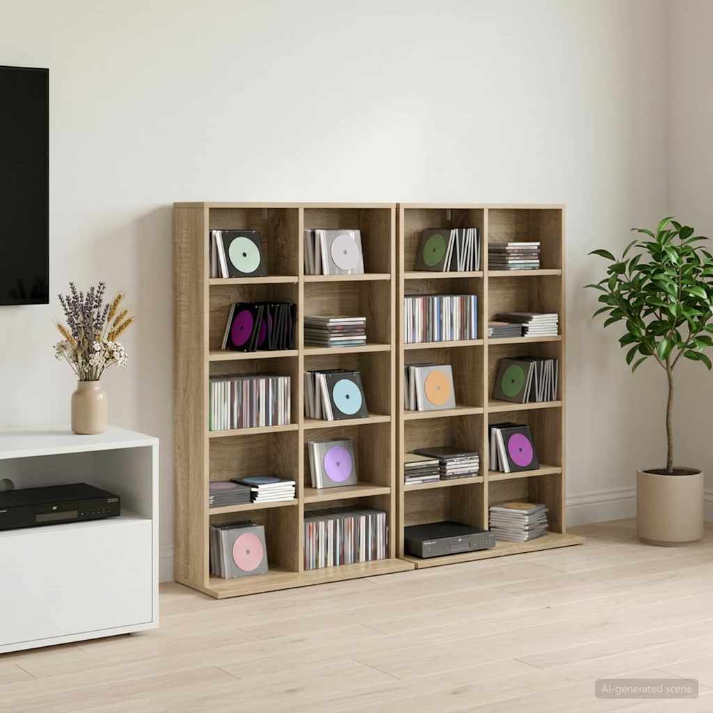 Ντουλάπα CD 2 τμχ. Sonoma Δρυς 65 x 23,5 x 97,5 εκ.