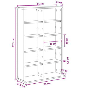 Ντουλάπα CD Γκρι Sonoma 65 x 23,5 x 97,5 εκ. Επεξεργασμένο Ξύλο - Pakobazaar
