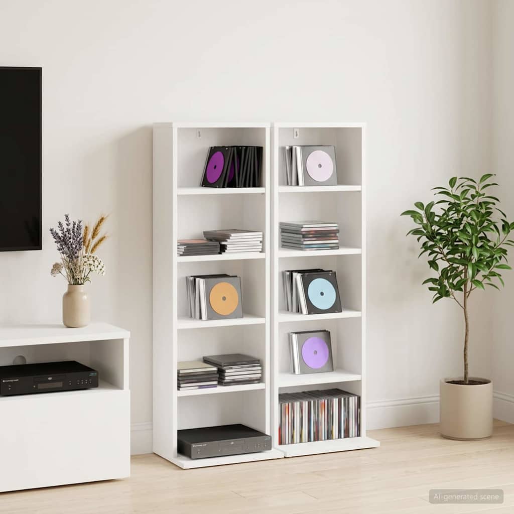 Ντουλάπα CD 2 τμχ. Λευκό 33 x 23,5 x 97,5 εκ. - Pakobazaar
