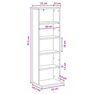 Ντουλάπα CD Γκρι Σκυροδέματος 33 x 23,5 x 97,5 εκ.