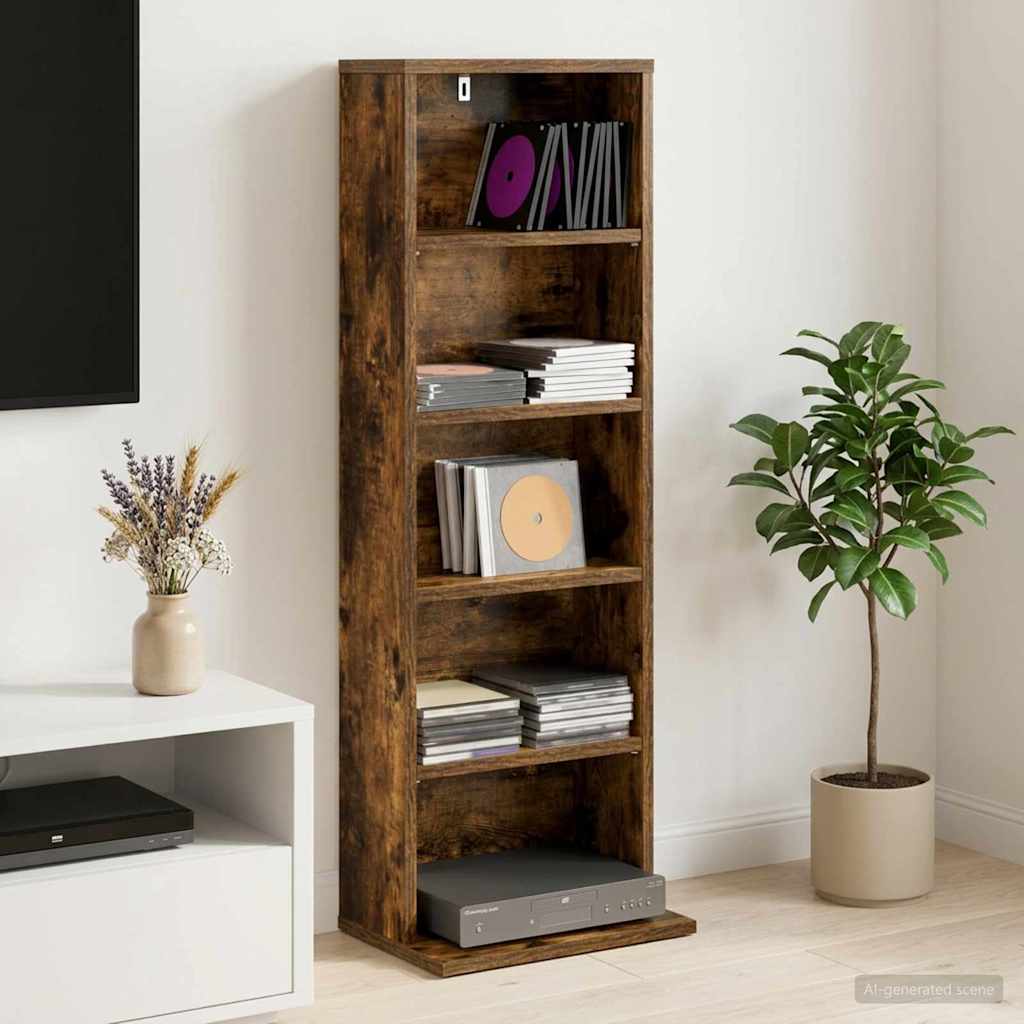 Ντουλάπα CD Καπνισμένο Ξύλο Δρυός 33 x 23,5 x 97,5 εκ.