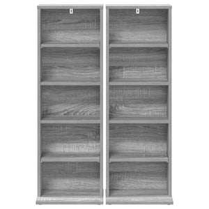 Ντουλάπα CD 2 τμχ. Γκρι Sonoma 33 x 23,5 x 97,5 εκ.