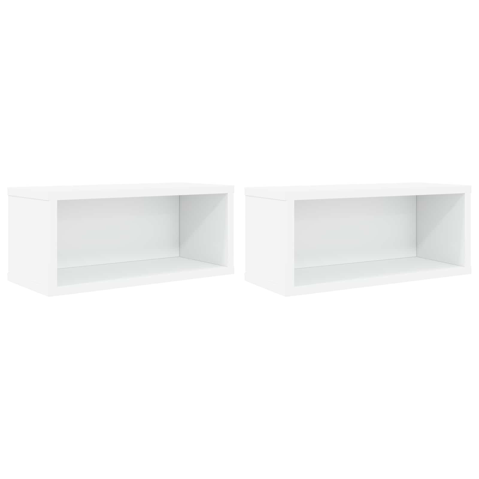 Ράφι Αποθήκευσης CDs 2 τμχ. Λευκό 40 x 17 x 17 εκ.