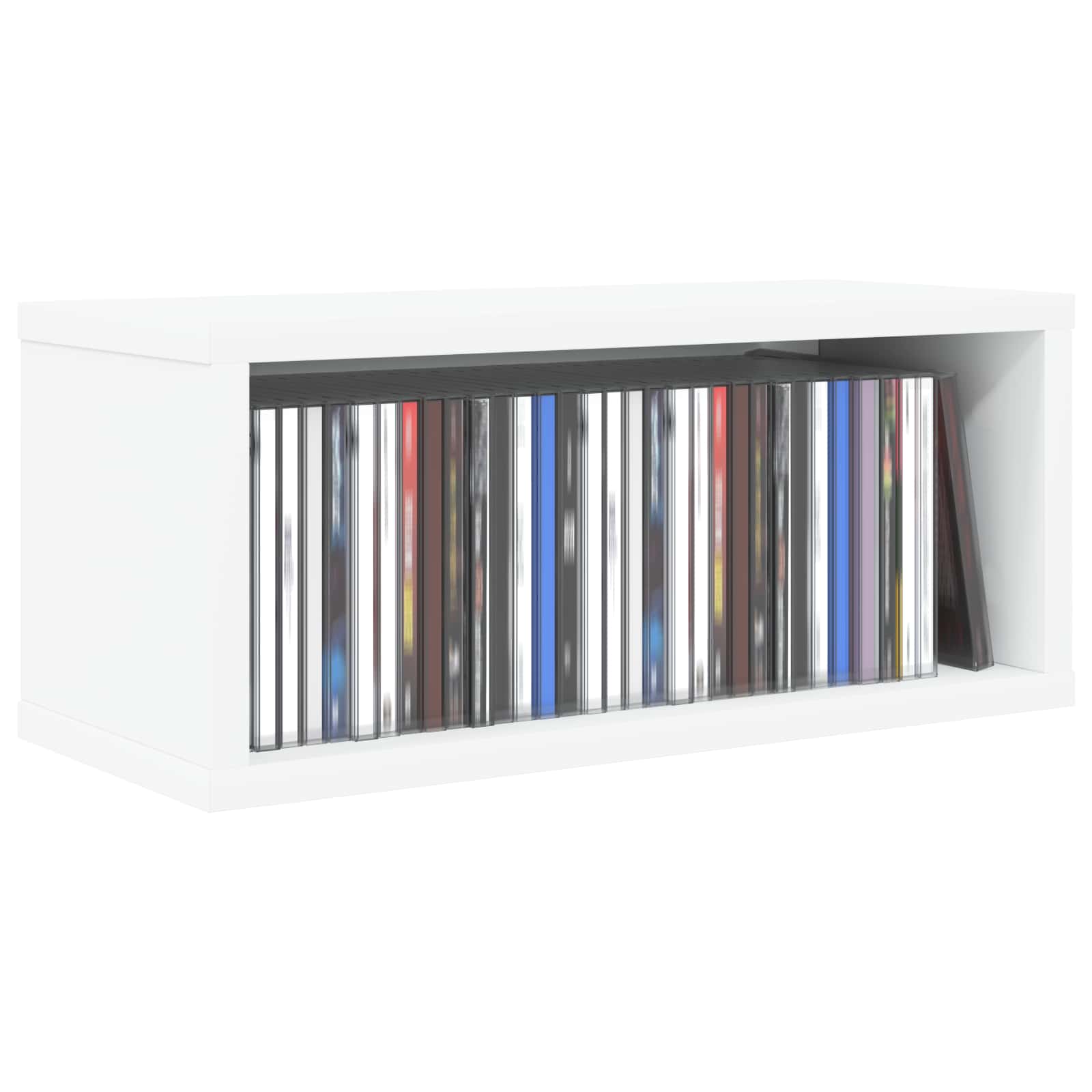 Ράφι Αποθήκευσης CDs 2 τμχ. Λευκό 40 x 17 x 17 εκ.