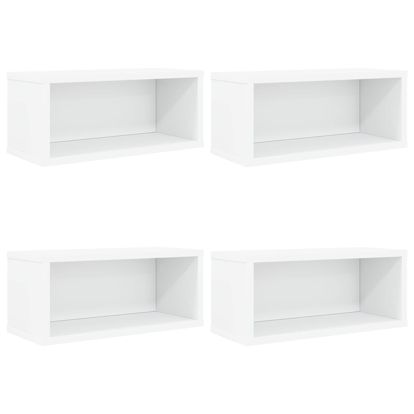 Ράφι Αποθήκευσης CDs 4 τμχ. Λευκό 40 x 17 x 17 εκ. - Pakobazaar