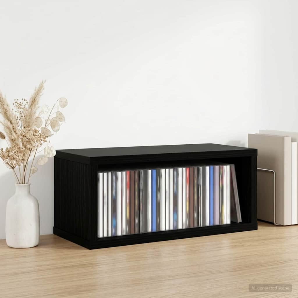 Ράφι Αποθήκευσης CDs Μαύρη Δρυς 40 x 17 x 17 εκ. - Pakobazaar