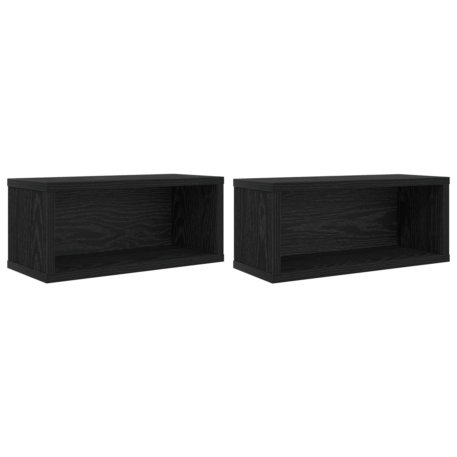 Ράφι Αποθήκευσης CDs 2 τμχ. Μαύρη Δρυς 40 x 17 x 17 εκ. - Pakobazaar