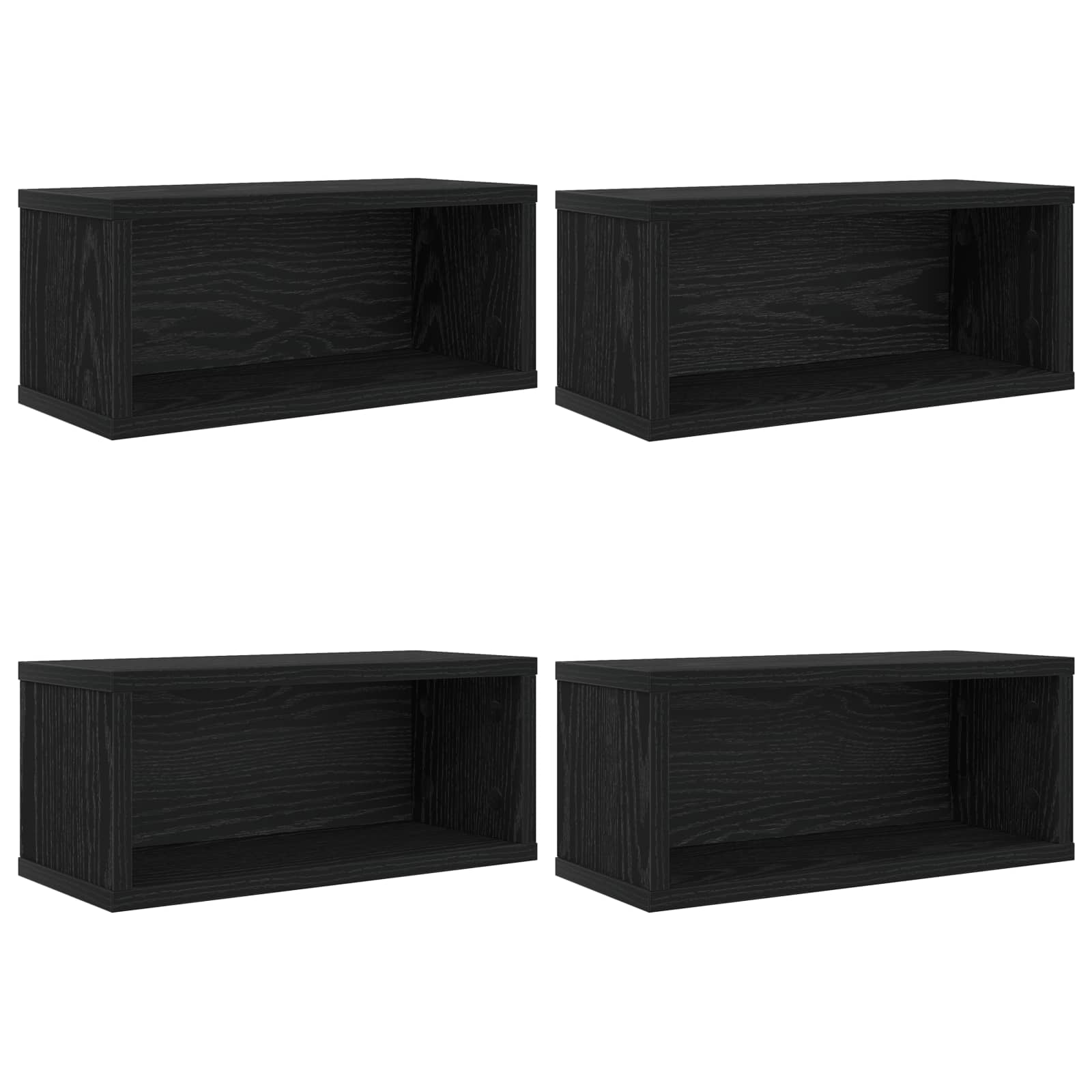 Ράφι Αποθήκευσης CDs 4 τμχ. Μαύρη Δρυς 40 x 17 x 17 εκ. - Pakobazaar
