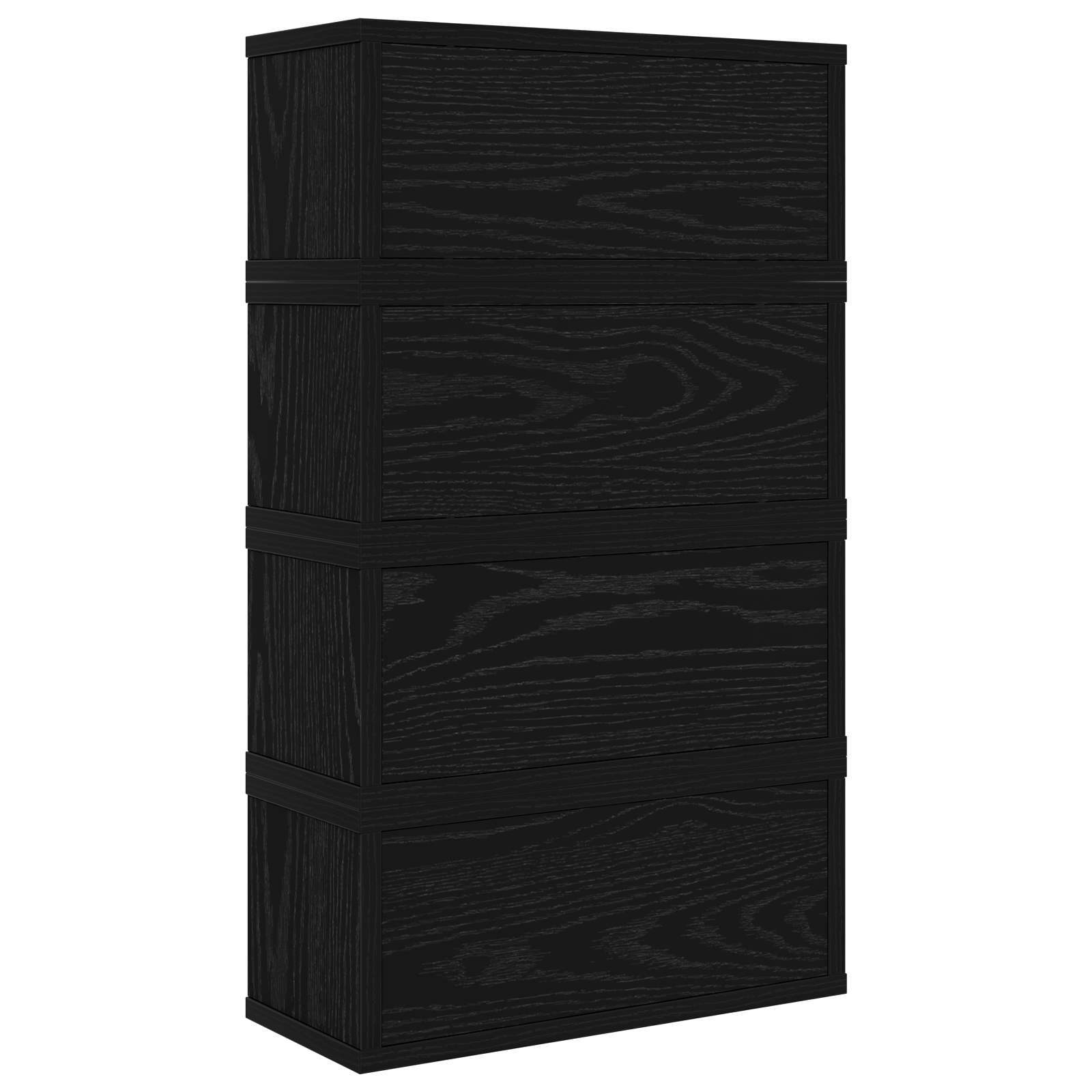 Ράφι Αποθήκευσης CDs 4 τμχ. Μαύρη Δρυς 40 x 17 x 17 εκ. - Pakobazaar