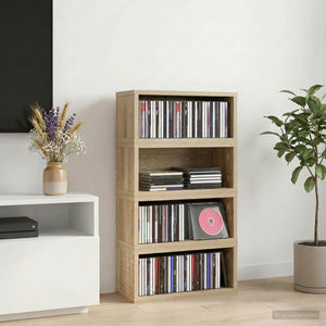 Ράφι Αποθήκευσης CDs 4 τμχ. Sonoma Δρυς 40 x 17 x 17 εκ.