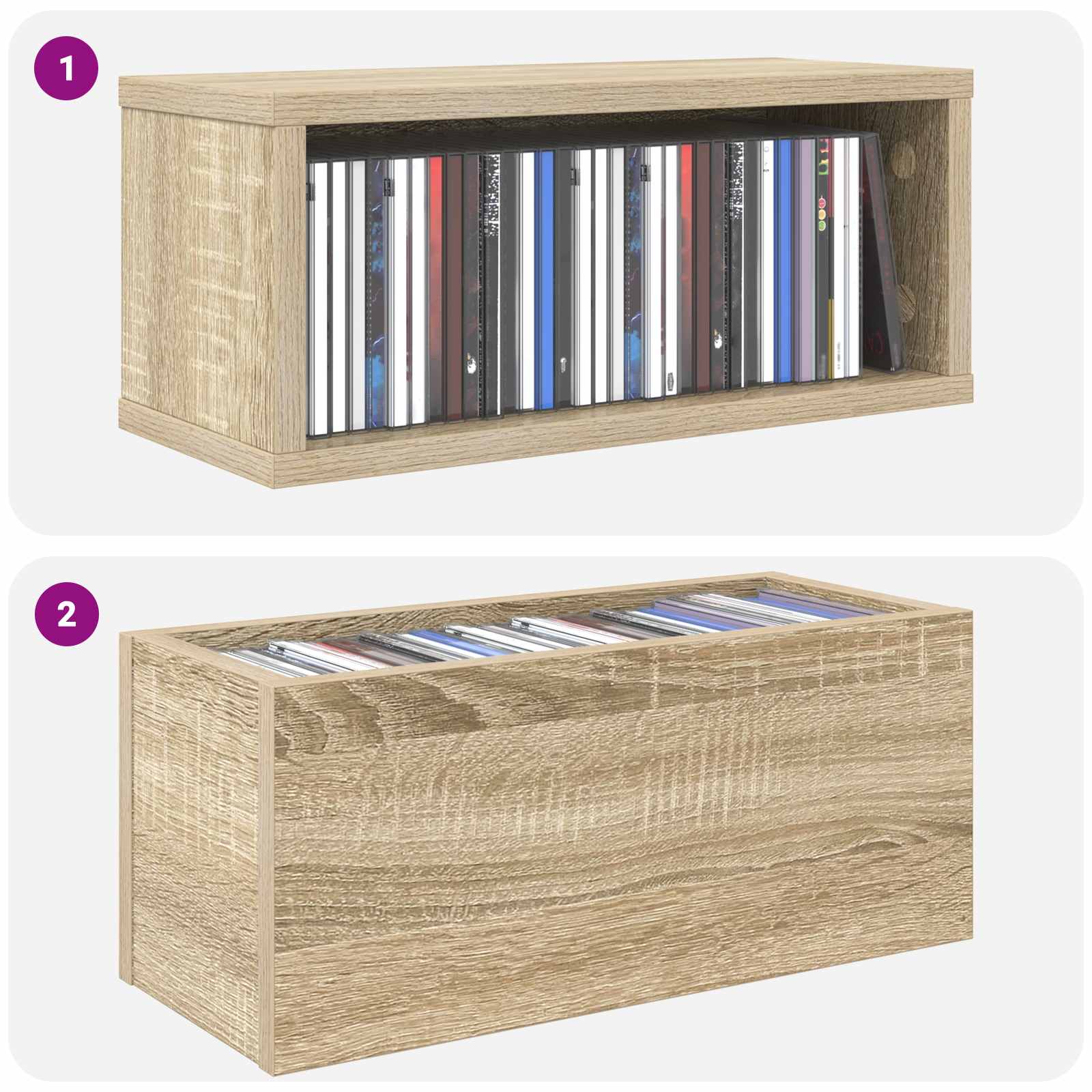 Ράφι Αποθήκευσης CDs 4 τμχ. Sonoma Δρυς 40 x 17 x 17 εκ.