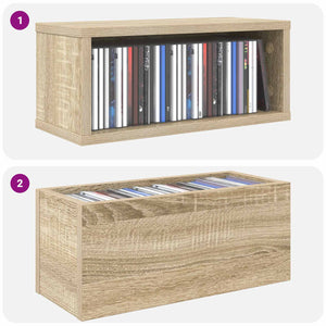 Ράφι Αποθήκευσης CDs 4 τμχ. Sonoma Δρυς 40 x 17 x 17 εκ.