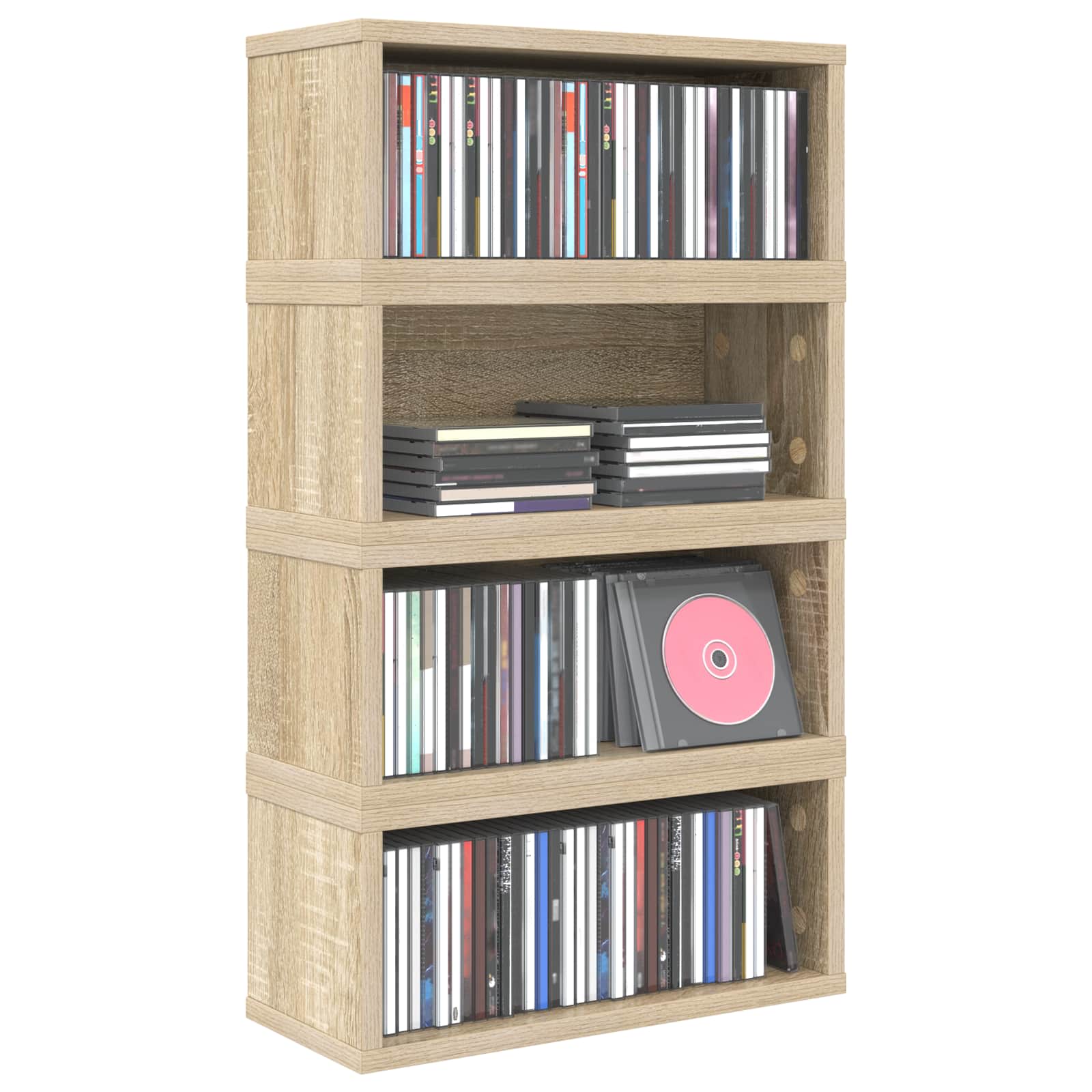 Ράφι Αποθήκευσης CDs 4 τμχ. Sonoma Δρυς 40 x 17 x 17 εκ.