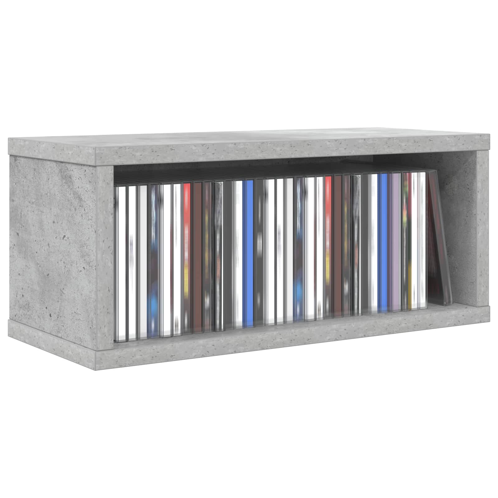 Ράφι Αποθήκευσης CDs Γκρι Σκυροδέματος 40 x 17 x 17 εκ.