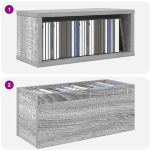 Ράφι Αποθήκευσης CDs 2 τμχ. Γκρι Sonoma 40 x 17 x 17 εκ.