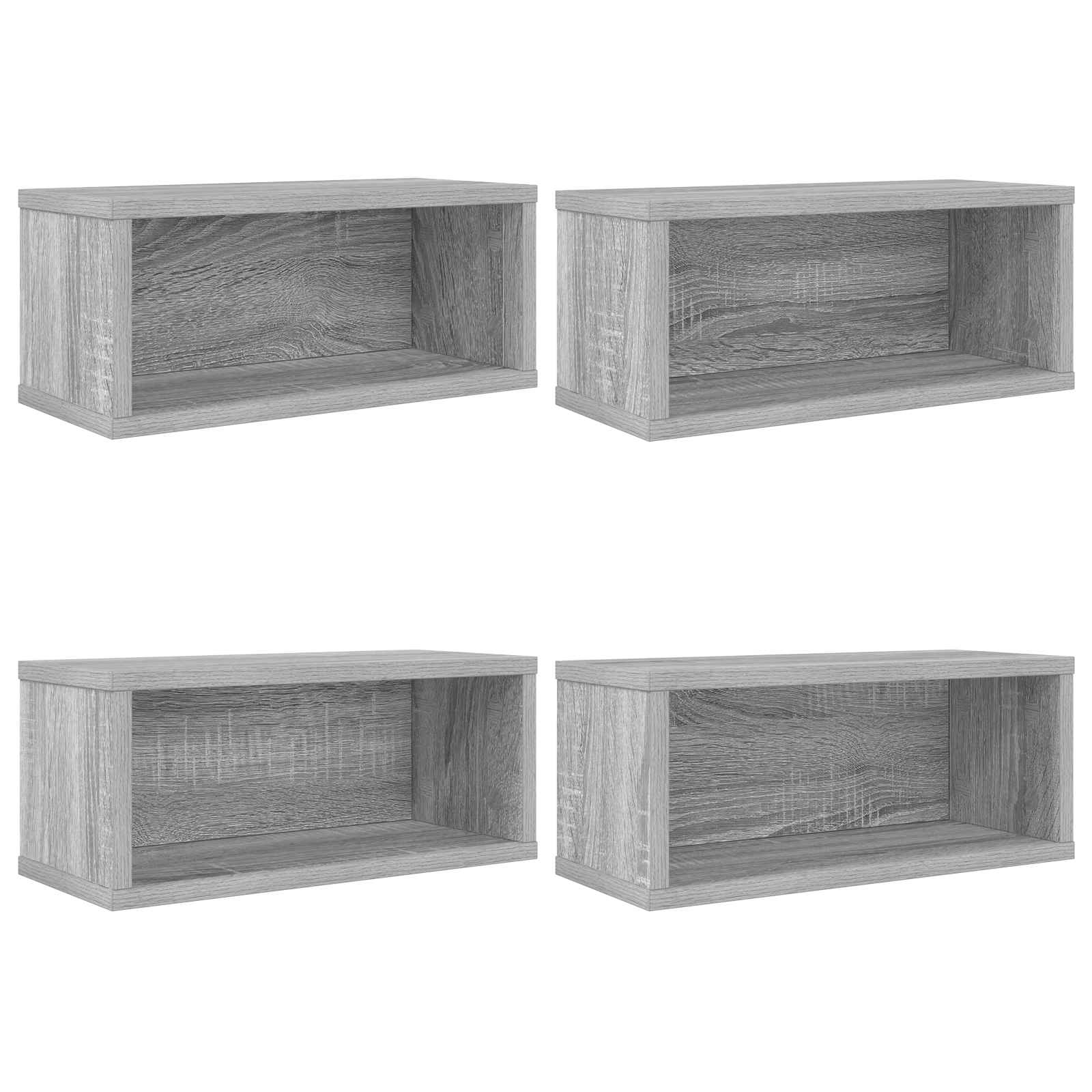 Ράφι Αποθήκευσης CDs 4 τμχ. Γκρι Sonoma 40 x 17 x 17 εκ.
