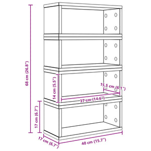 Ράφι Αποθήκευσης CDs 4 τμχ. Γκρι Sonoma 40 x 17 x 17 εκ.