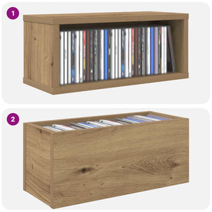 Ράφι Αποθήκευσης CDs 2 τμχ. Artisan Δρυς 40 x 17 x 17 εκ. - Pakobazaar