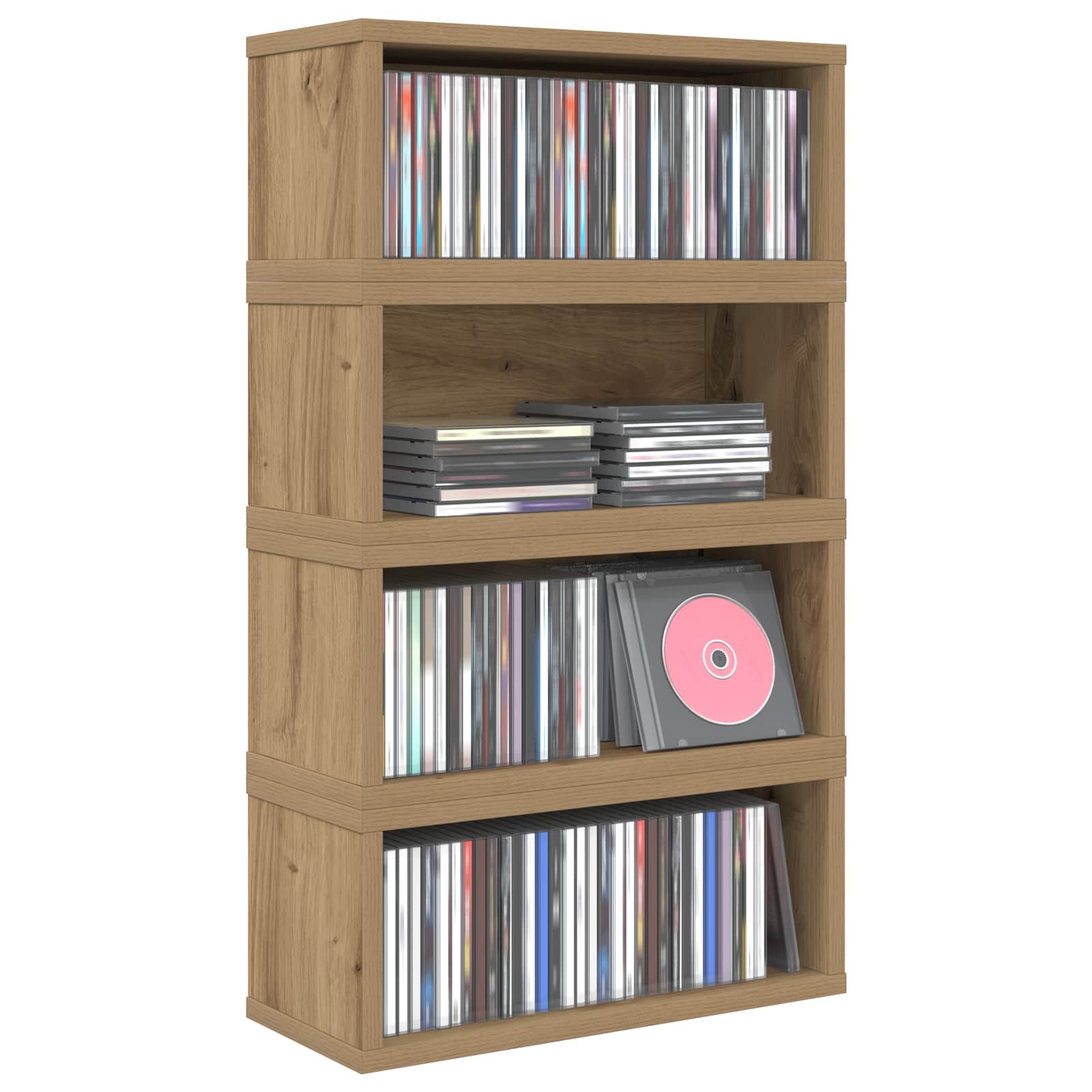 Ράφι Αποθήκευσης CDs 4 τμχ. Artisan Δρυς 40 x 17 x 17 εκ. - Pakobazaar
