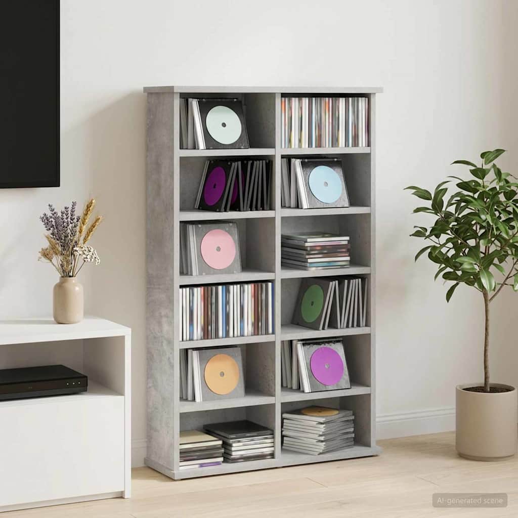 Ντουλάπα CD Γκρι Σκυροδέματος 60 x 17 x 92 εκ.