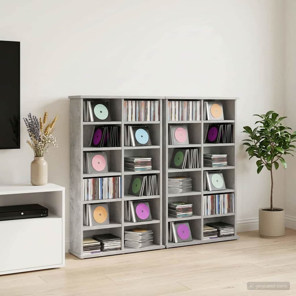 Ντουλάπα CD 2 τμχ. Γκρι Σκυροδέματος 60 x 17 x 92 εκ.